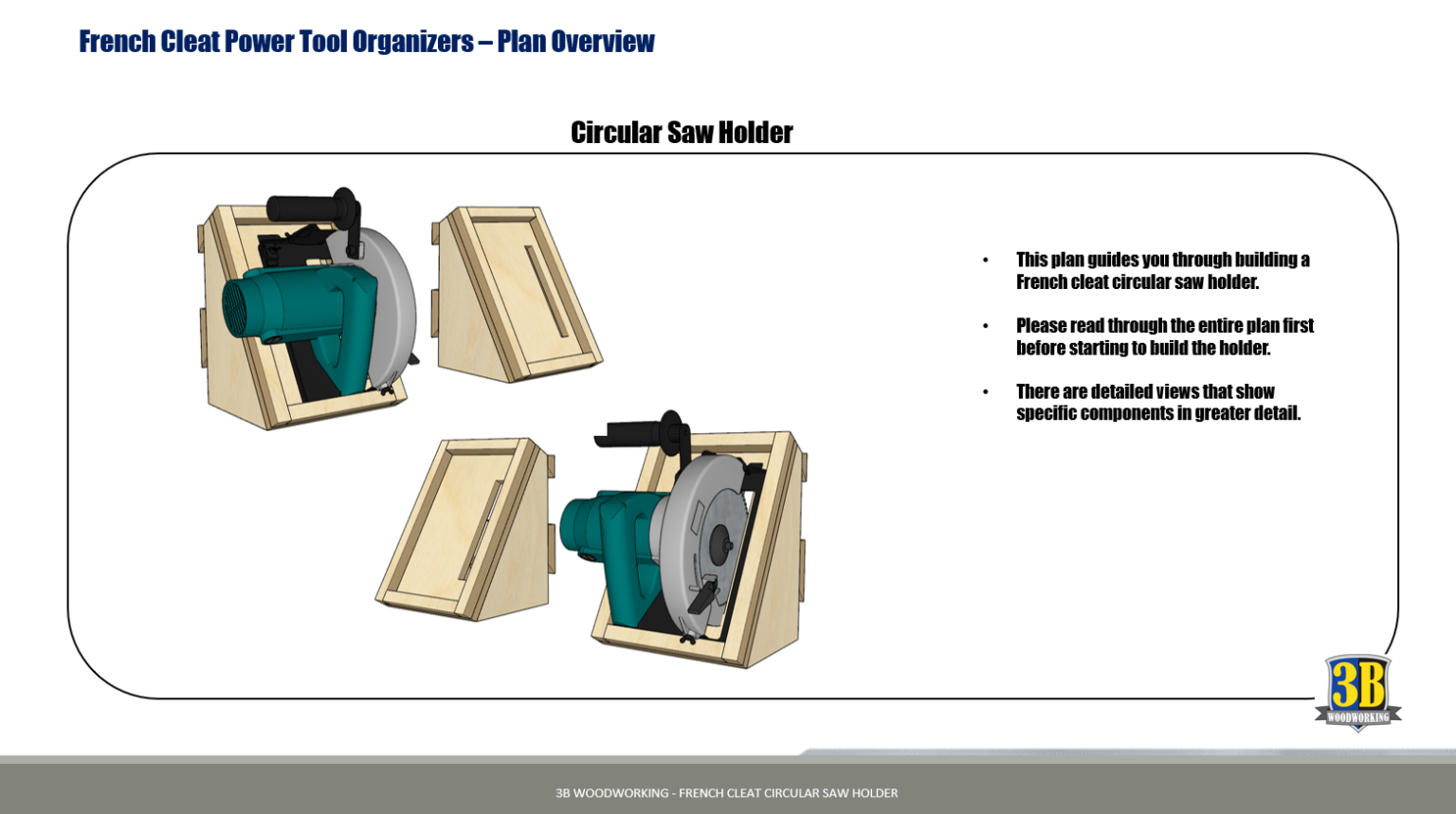 French Cleat Circular Saw Holder Build Plans 3B Woodworking