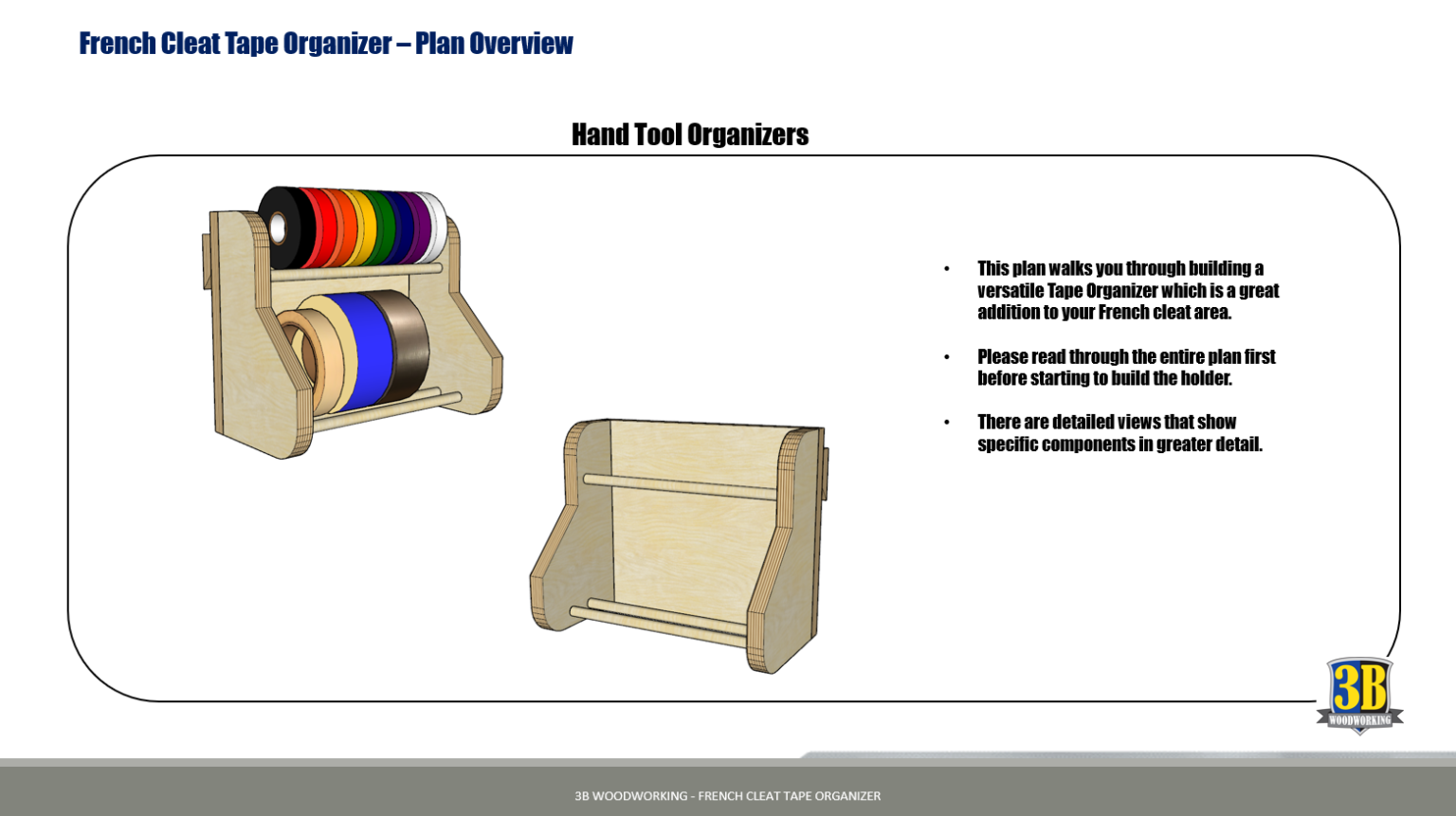 French Cleat Tape Storage Build Plans 3B Woodworking