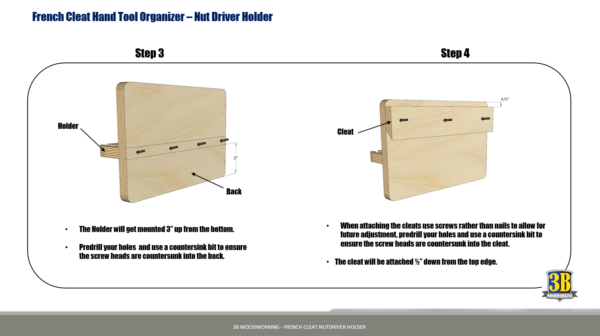 French Cleat Nutdriver Holder - Build Plans - Image 3