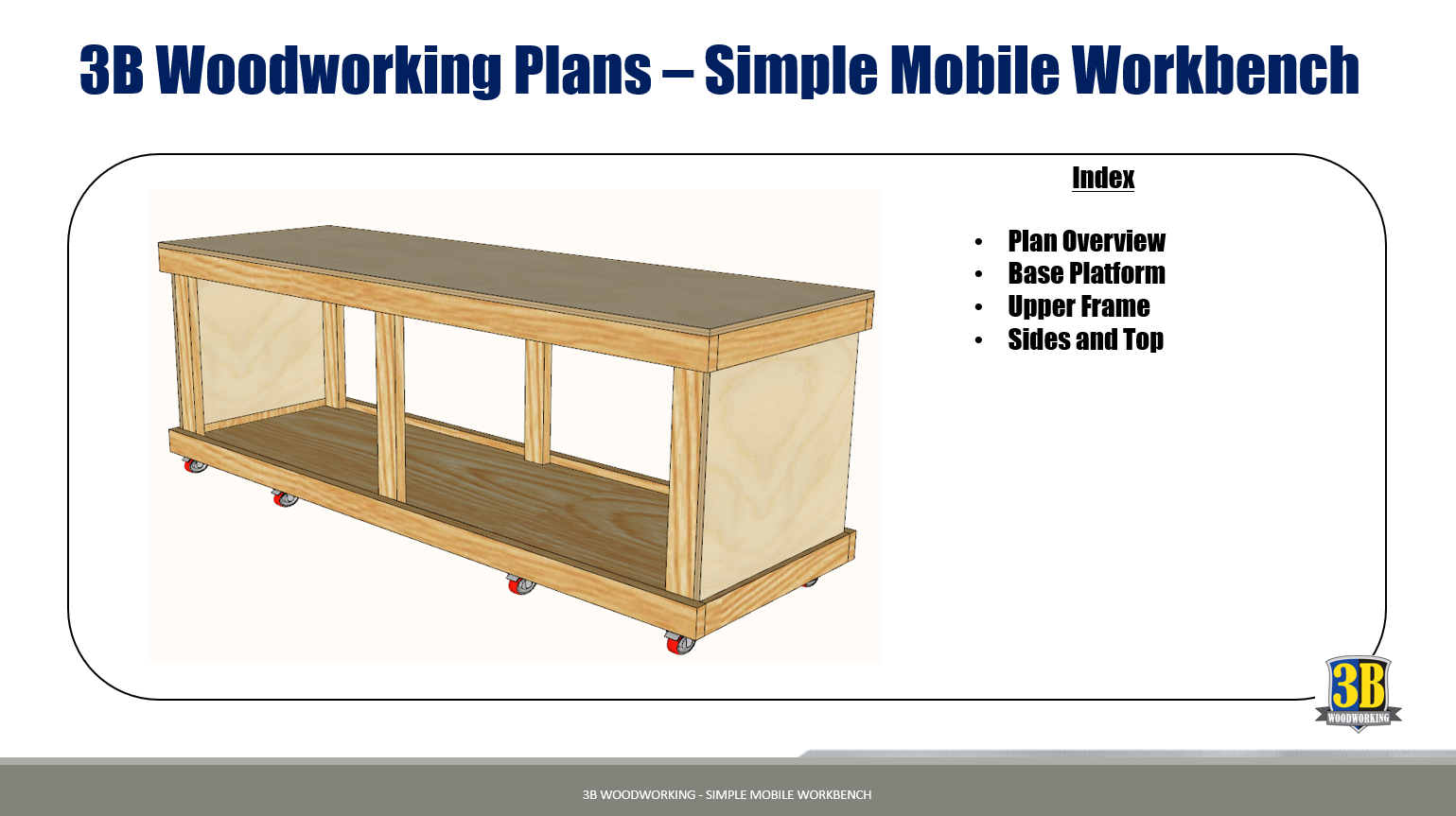 Mobile Workbench Workstation Plans - 3B Woodworking