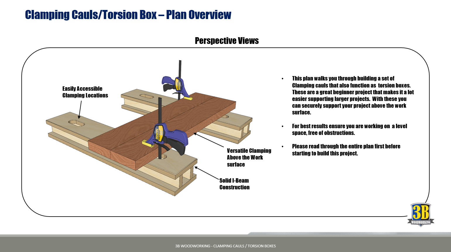 Torsion Boxes /Clamping Cauls Build Plans 3B Woodworking