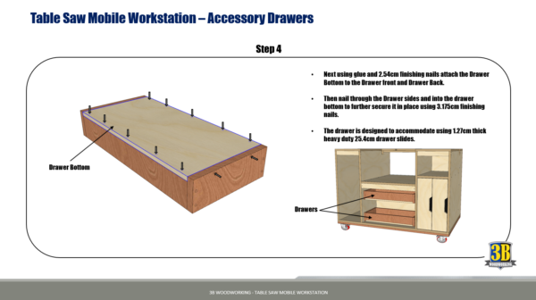 Table Saw Mobile Workstation - Metric Build Plans | Woodworking Plans, Table Saw Workbench, Workshop Cabinets - Image 8