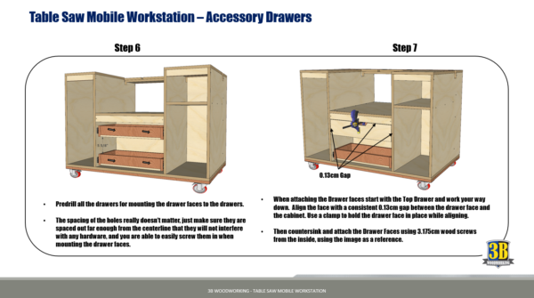 Table Saw Mobile Workstation - Metric Build Plans | Woodworking Plans, Table Saw Workbench, Workshop Cabinets - Image 9