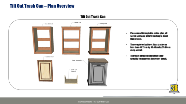 Tilt Out Trash bin Metric Build Plan, Trash Cabinet, Wooden Trash Bin / Digital Download - Image 3