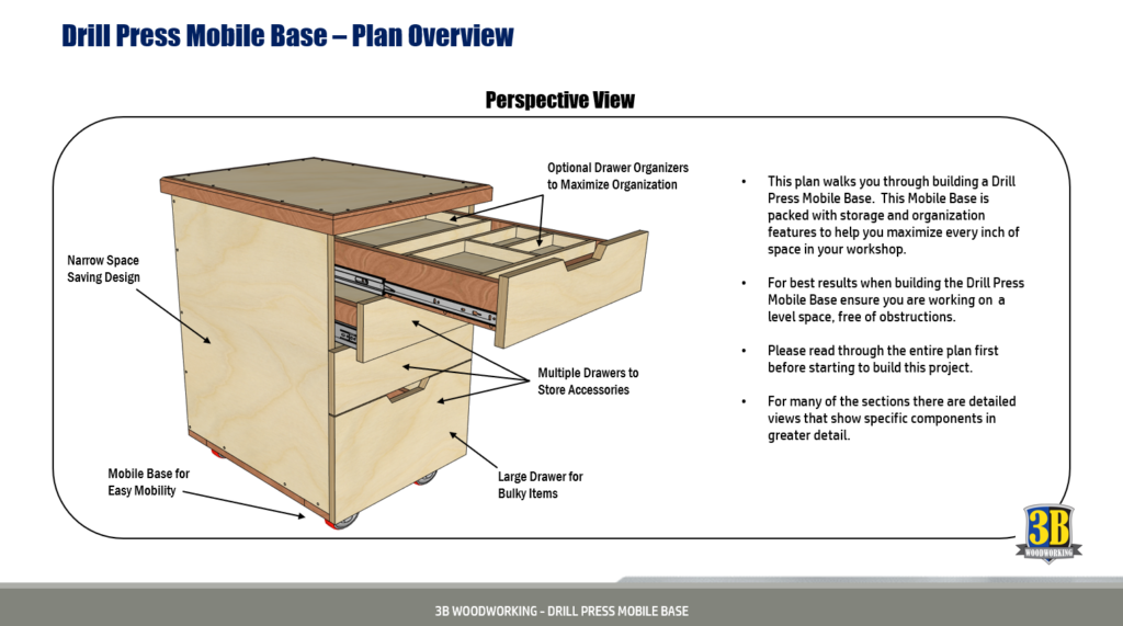 Drill Press Mobile /Drill Press Stand Build Plans