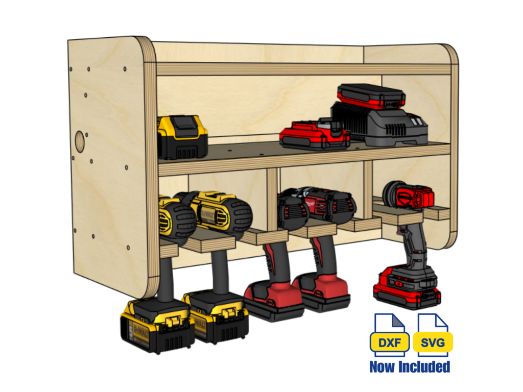 6 Slot Power Tool Charging Station – Build Plans and CNC Files - 3B ...